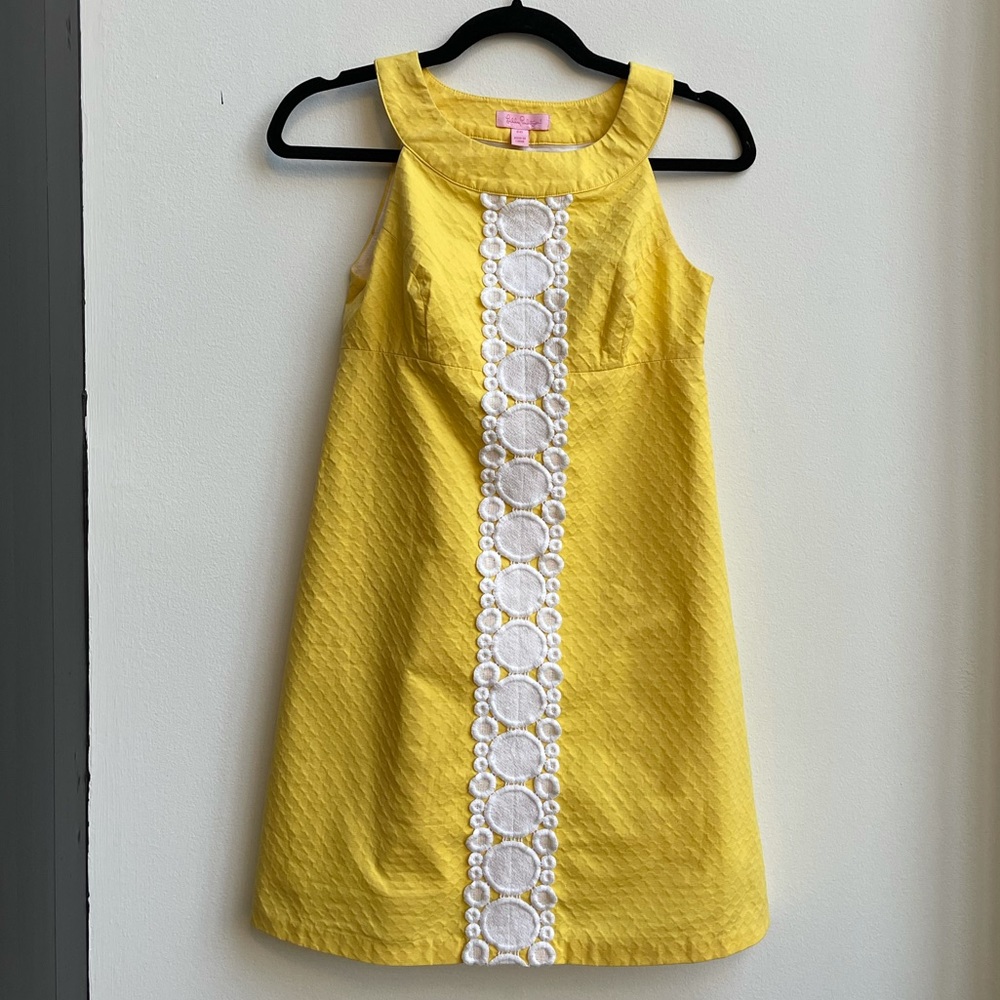 NWT Lilly Pulitzer Jacqueline Yellow Embroidered Lace Applique Dress resort - Picture 5 of 10